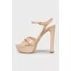 Patent open toe sandals