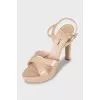 Patent open toe sandals
