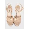 Patent open toe sandals