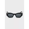 Black sunglasses with logo on arms
