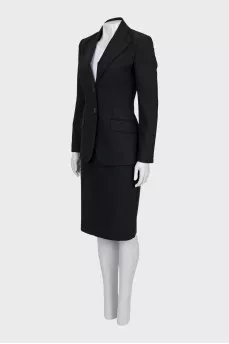 Wool suit with pencil skirt