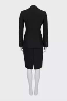 Wool suit with pencil skirt
