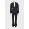 Striped suit with flared trousers