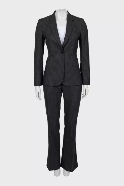 Striped suit with flared trousers