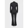 Striped suit with flared trousers
