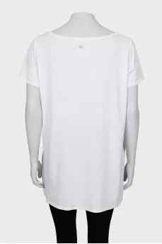 Straight-fit T-shirt with silk insert