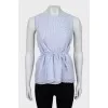 Fitted blouse with small polka dots