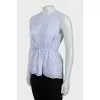 Fitted blouse with small polka dots
