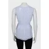 Fitted blouse with small polka dots