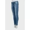 Skinny fit jeans with bottom zip