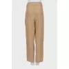 Beige high-waisted trousers