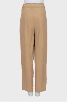 Beige high-waisted trousers