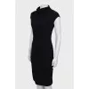 Black wool dress with short sleeves