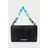 Men's leather bag with metal strap