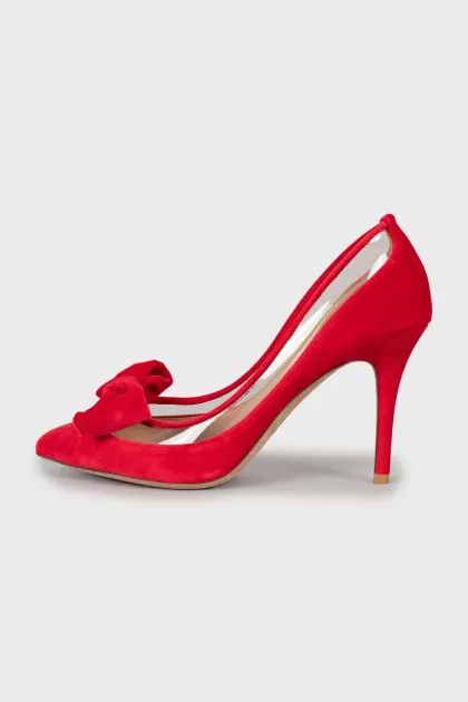 Velor shoes with removable decor