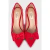 Velor shoes with removable decor