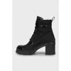 Textile ankle boots with brand logo