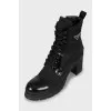 Textile ankle boots with brand logo