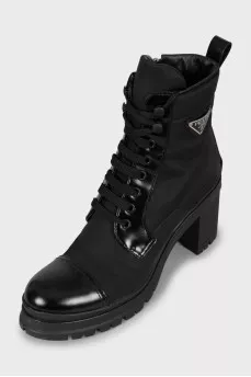 Textile ankle boots with brand logo