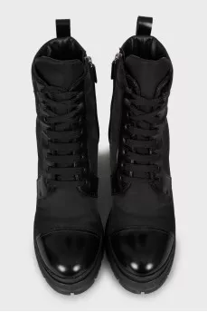 Textile ankle boots with brand logo