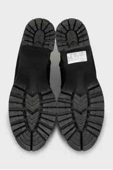 Textile ankle boots with brand logo