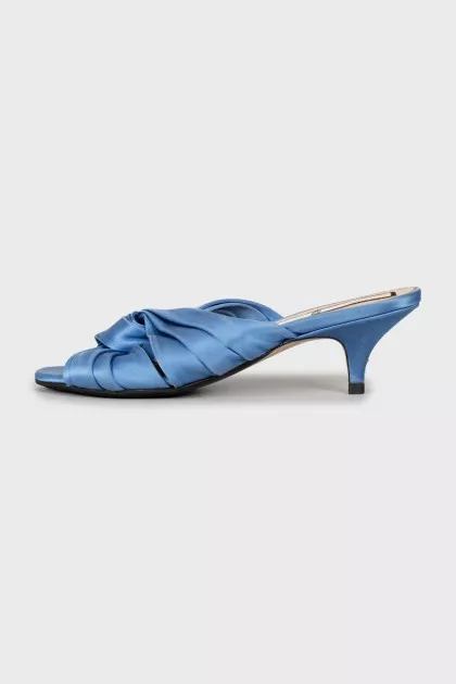 Textile mid-heel sandals
