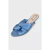 Textile mid-heel sandals