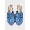 Textile mid-heel sandals