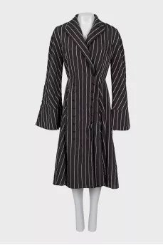 Double-breasted striped dress