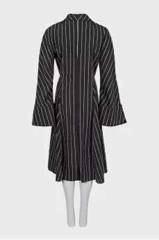 Double-breasted striped dress