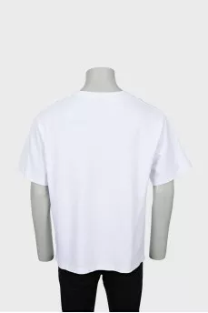 Men's white T-shirt with embroidered logo