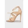 Beige leather sandals