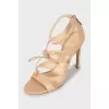Beige leather sandals