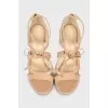 Beige leather sandals