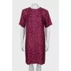 Printed silk shift dress