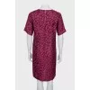 Printed silk shift dress