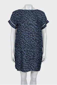 Shift dress in animal print
