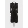 Polka dot dress made of silk and lurex