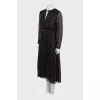 Polka dot dress made of silk and lurex