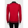 Sweatshirt decorated with stripes and frills