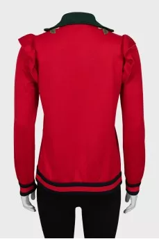 Sweatshirt decorated with stripes and frills