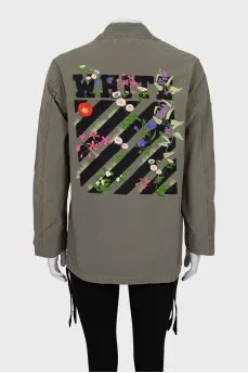 Denim shirt decorated with embroidery