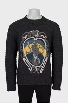 Men's wool sweater with a pattern