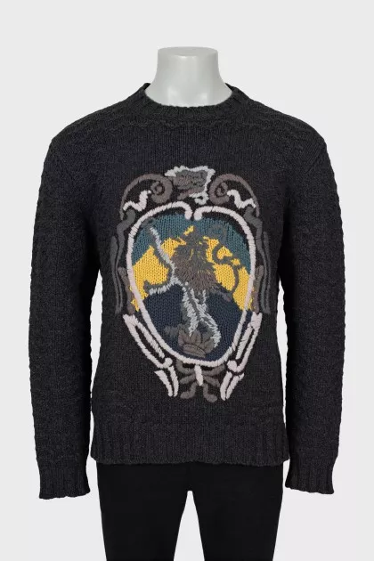 Men's wool sweater with a pattern