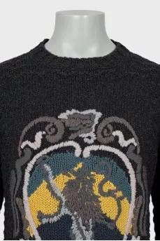 Men's wool sweater with a pattern