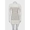 Fitted dress with stripe print