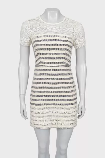 Fitted dress with stripe print