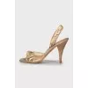 Snakeskin high heel sandals
