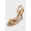 Snakeskin high heel sandals