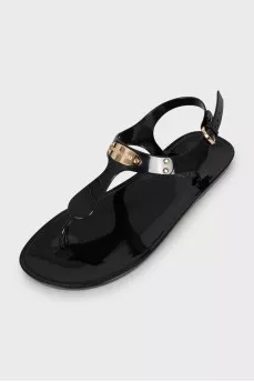 Metal Logo Sandals